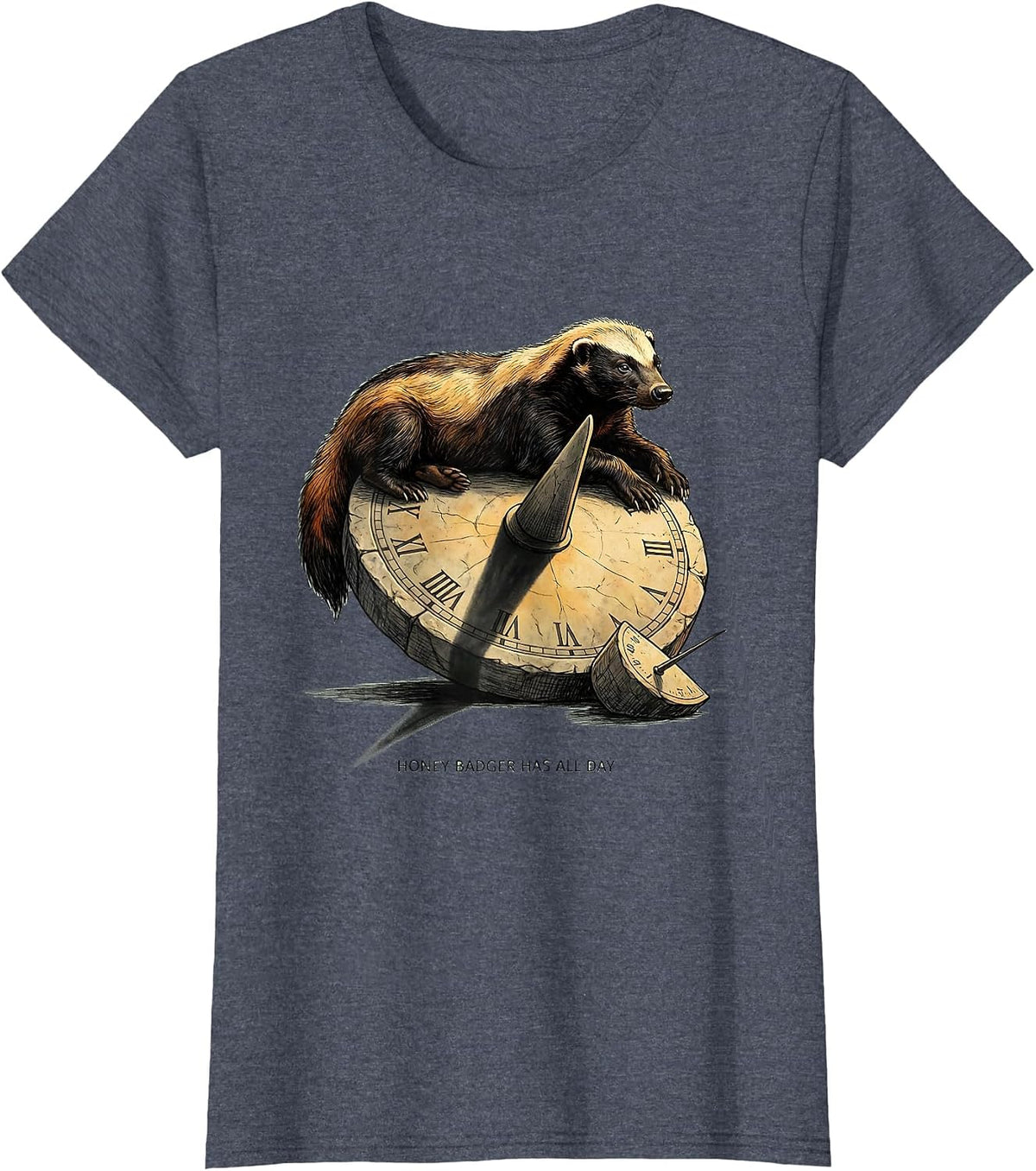 Honey Badger Has All Day Funny Animal Lover Meme Humor T-Shirt, Women, Heather Blue, XX-Large - As Pictured