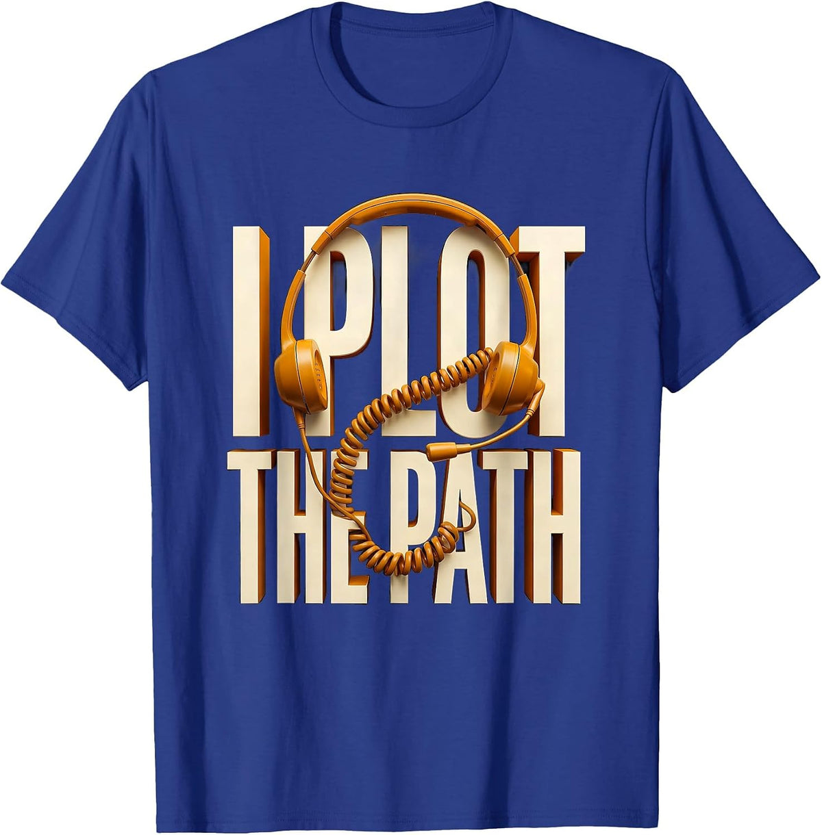Men's I Plot The Path 911 Dispatcher Thin Yellow Line Emergency T-Shirt - Royal Blue