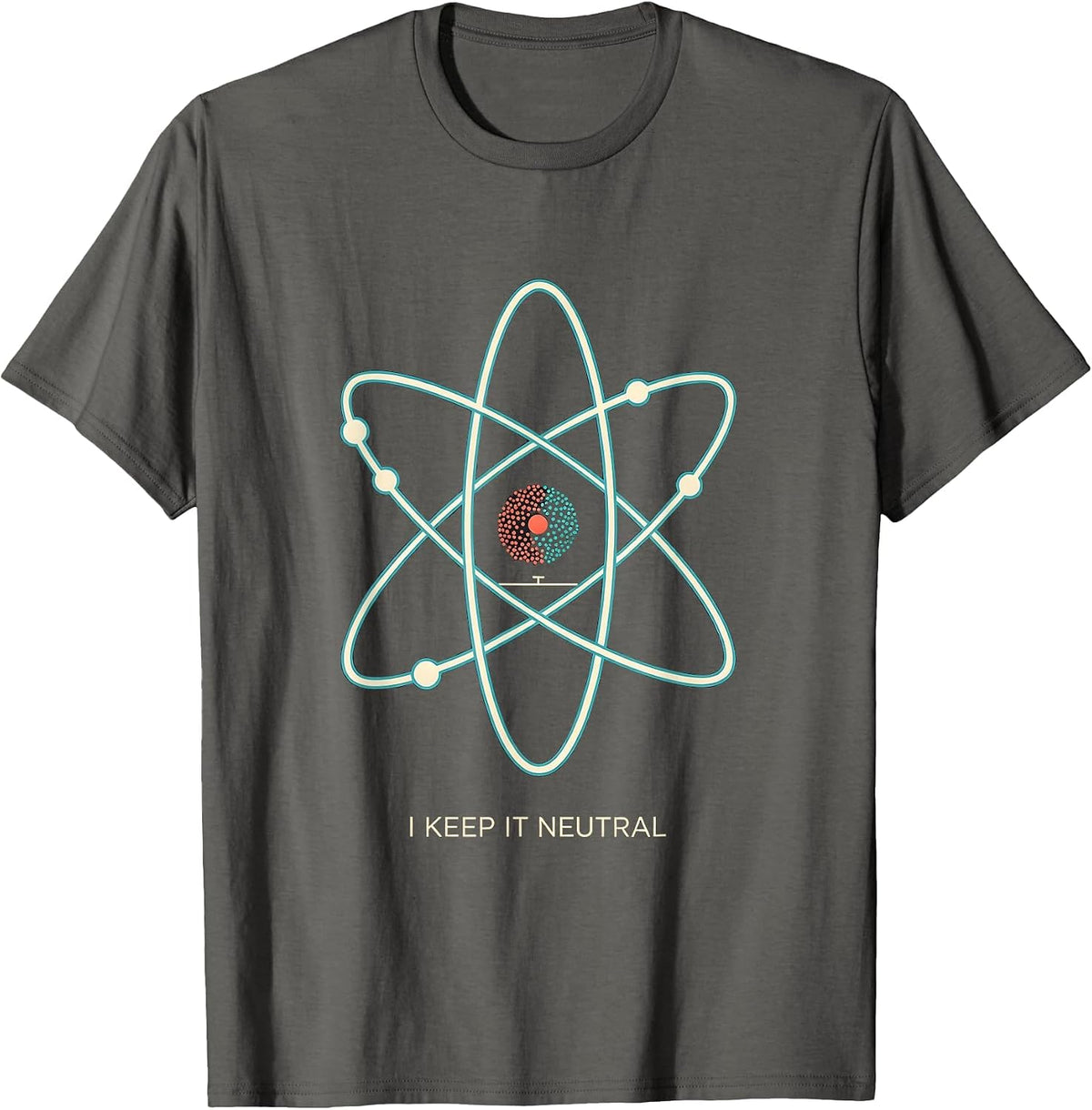 Men's I Keep It Neutral Funny Chemistry Science Nerd Humor Gift T-Shirt - Asphalt Grey