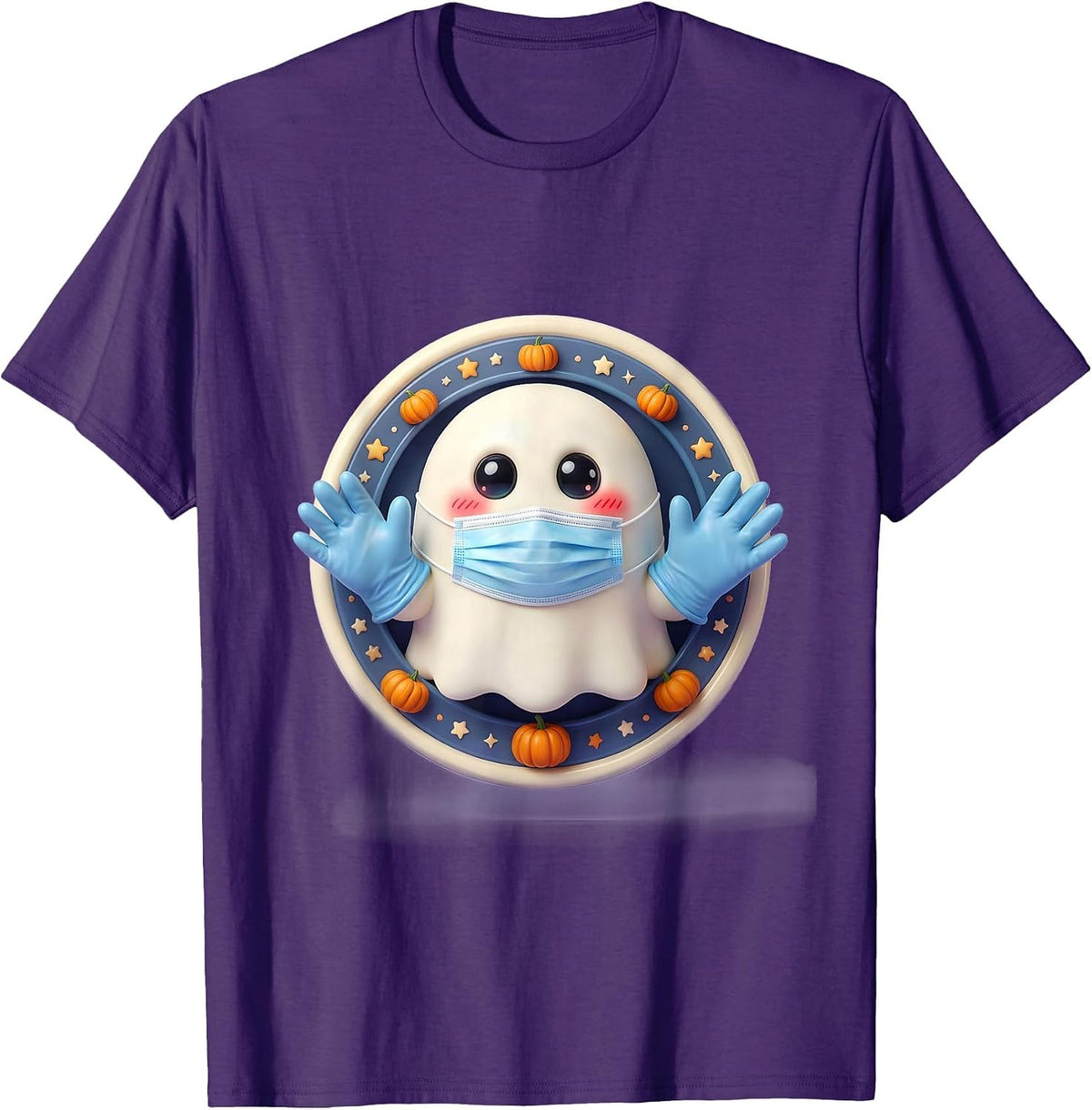 Men's Halloween Ghost Surgeon Underscrub Design T-Shirt - Purple