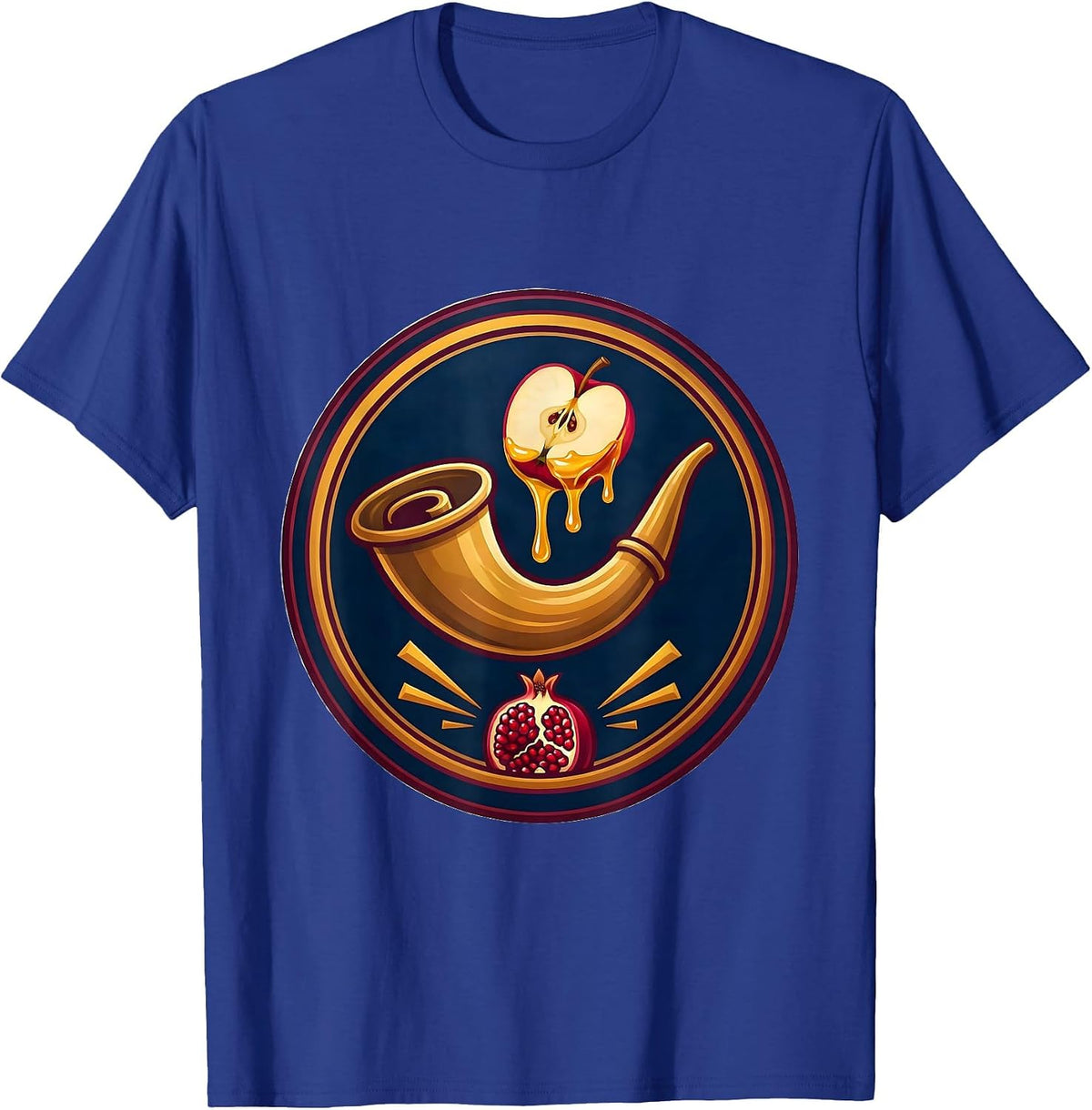 Men's Sealed Shield Badge Rosh Hashanah Jewish New Year T-Shirt - Royal Blue