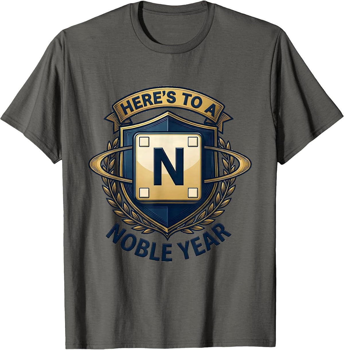 Men's Here's To A Noble Year Funny Chemistry Science Teacher Gift T-Shirt - Asphalt Grey