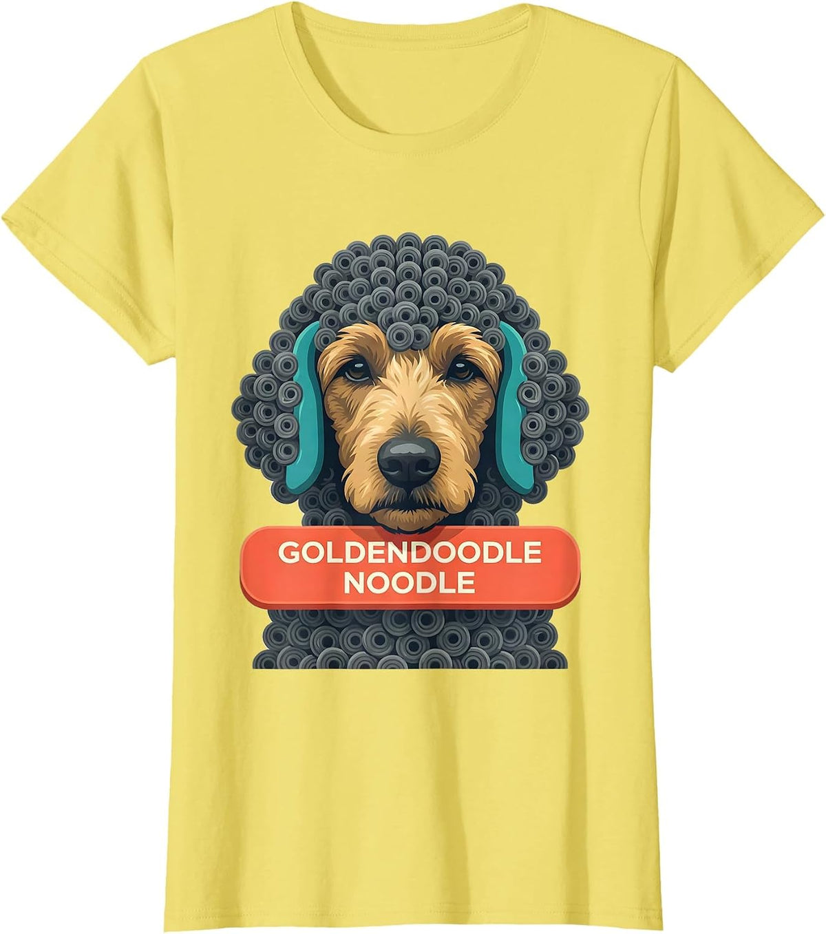 Goldendoodle Noodle Funny Doodle Dog Owner Humor T-Shirt - Lemon Yellow