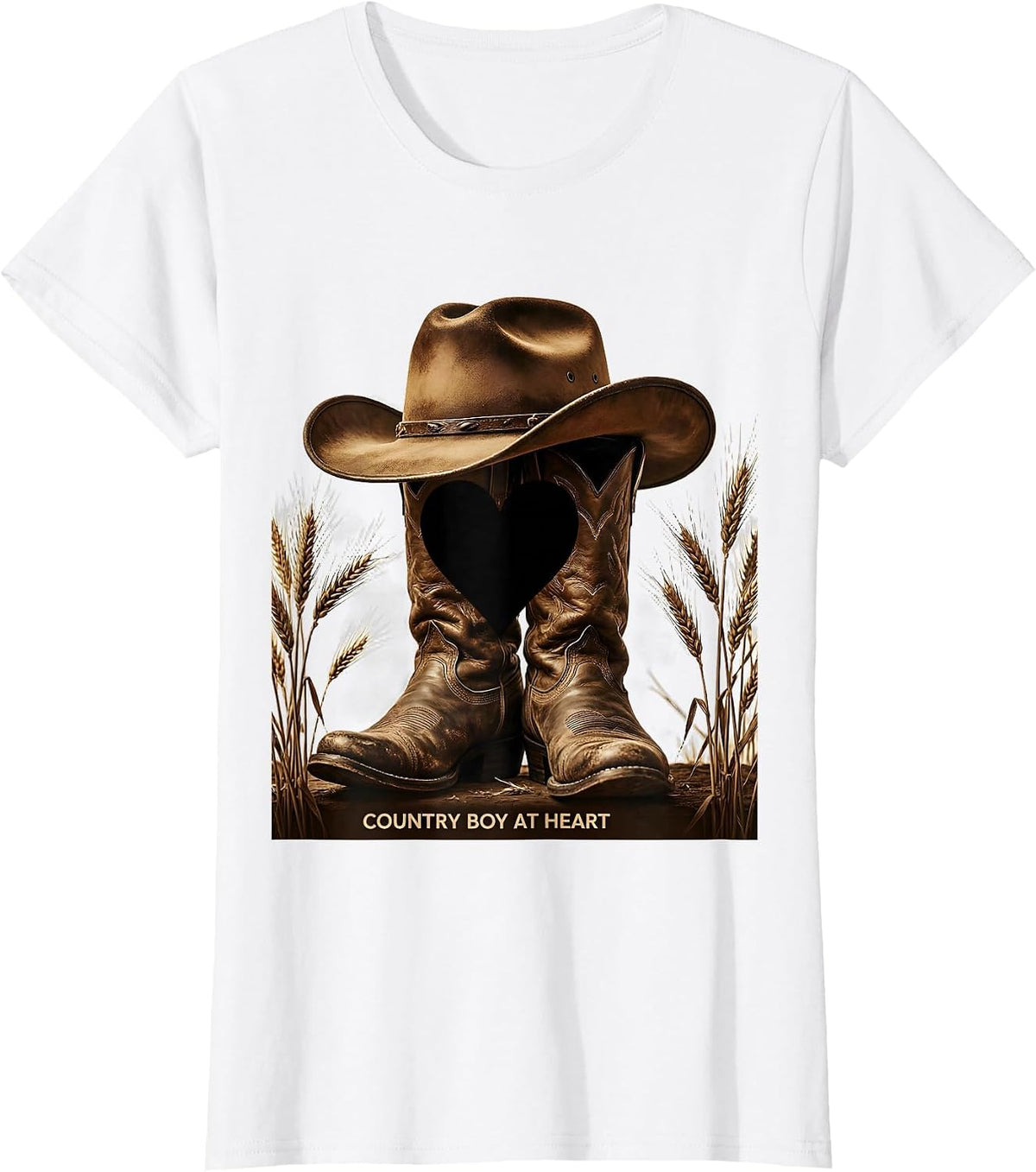Women's Country Boy At Heart Proud Rural Living Design T-Shirt - White
