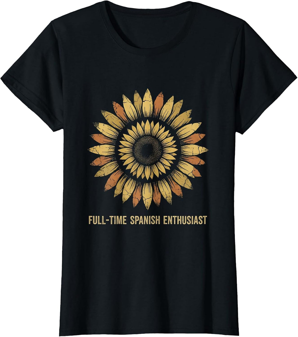 Full-Time Spanish Enthusiast Teacher Design T-Shirt - Black