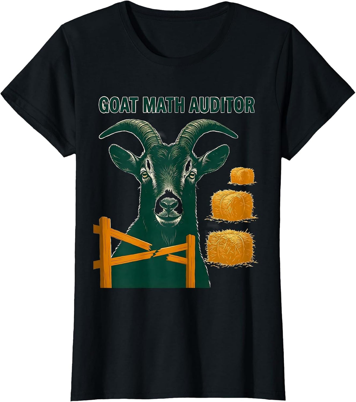 Women's Goat Math Auditor Funny Goat Owner Farmer Humor T-Shirt - Black