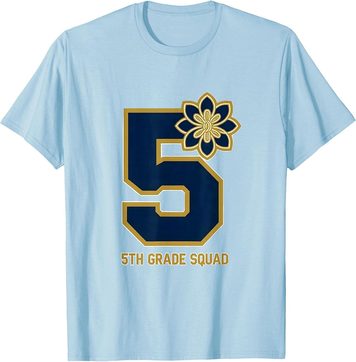 Men's 5th Grade Squad Sports Coquette Bow Back to School T-Shirt - Baby Blue