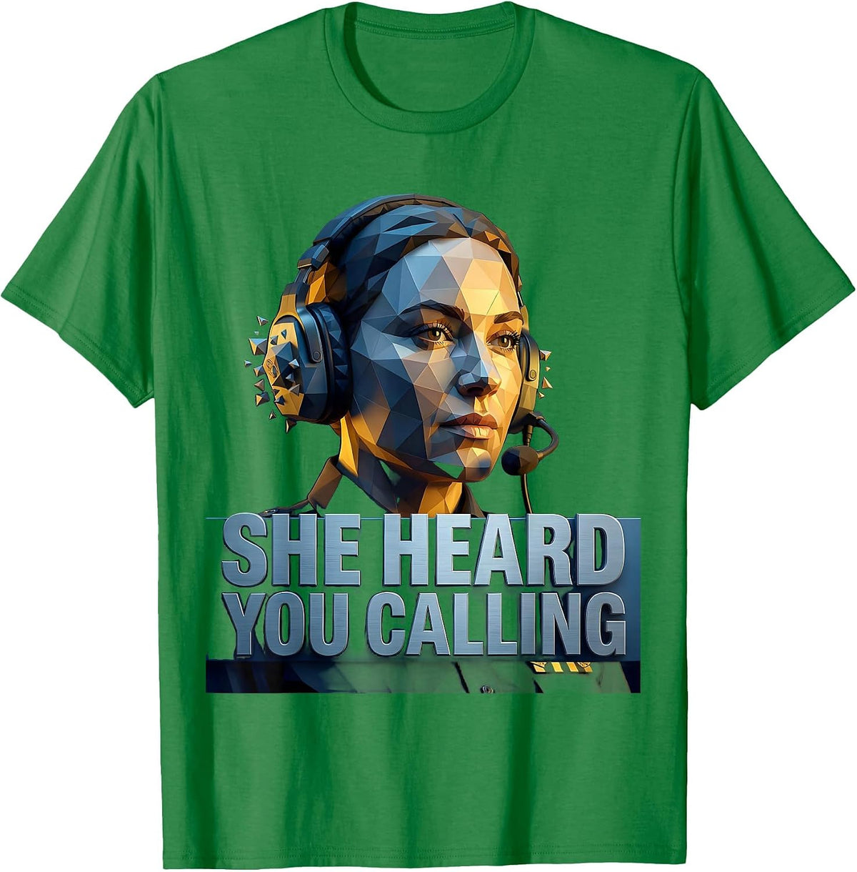 Men's She Heard You Calling 911 Dispatcher Design T-Shirt - Kelly Green