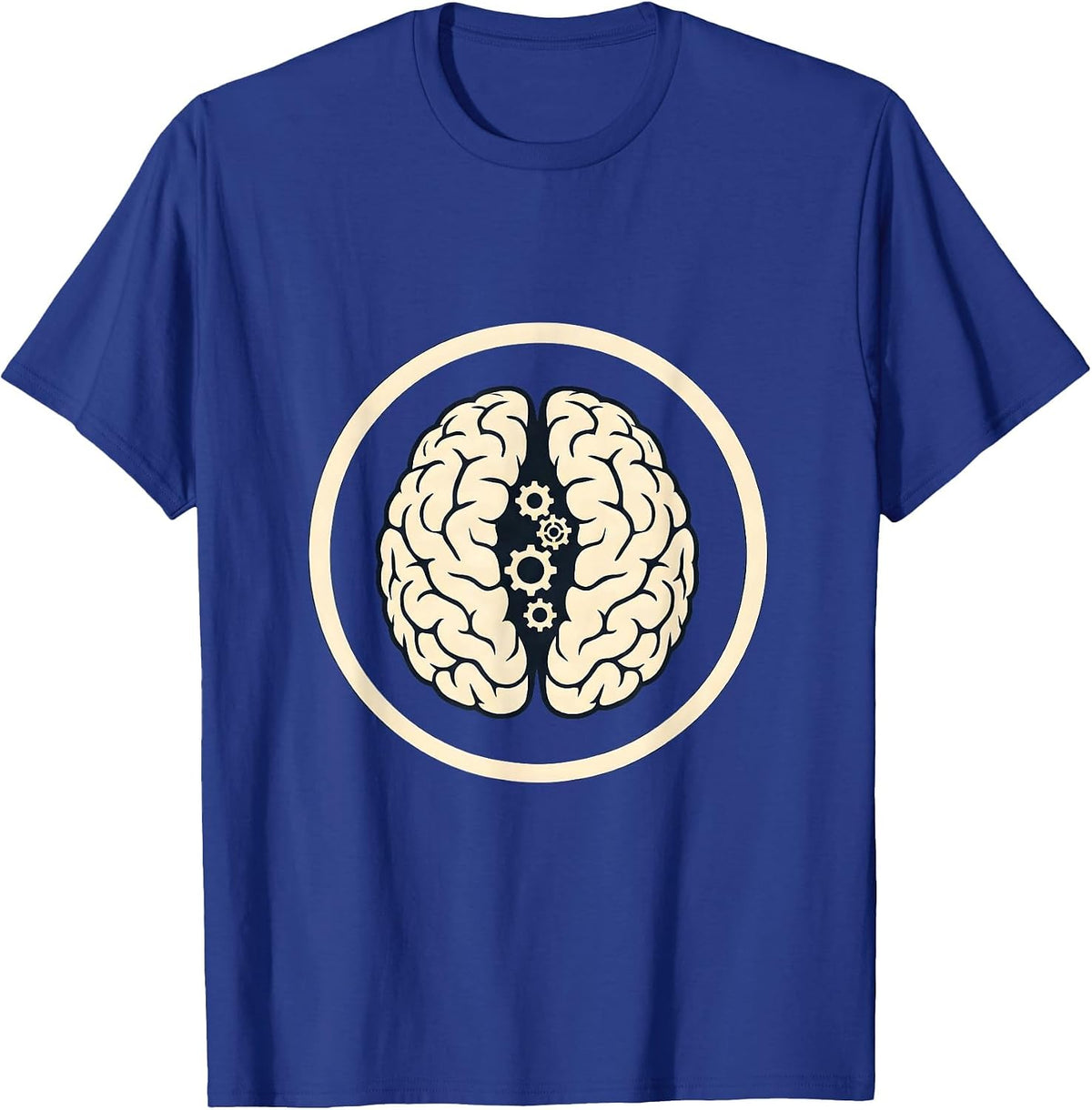 School Psychologist Brain Gears Illustration T-Shirt - Royal Blue