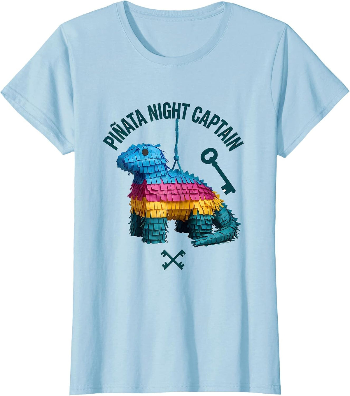 Piñata Night Captain Funny Cinco De Mayo Party Costume T-Shirt - Baby Blue
