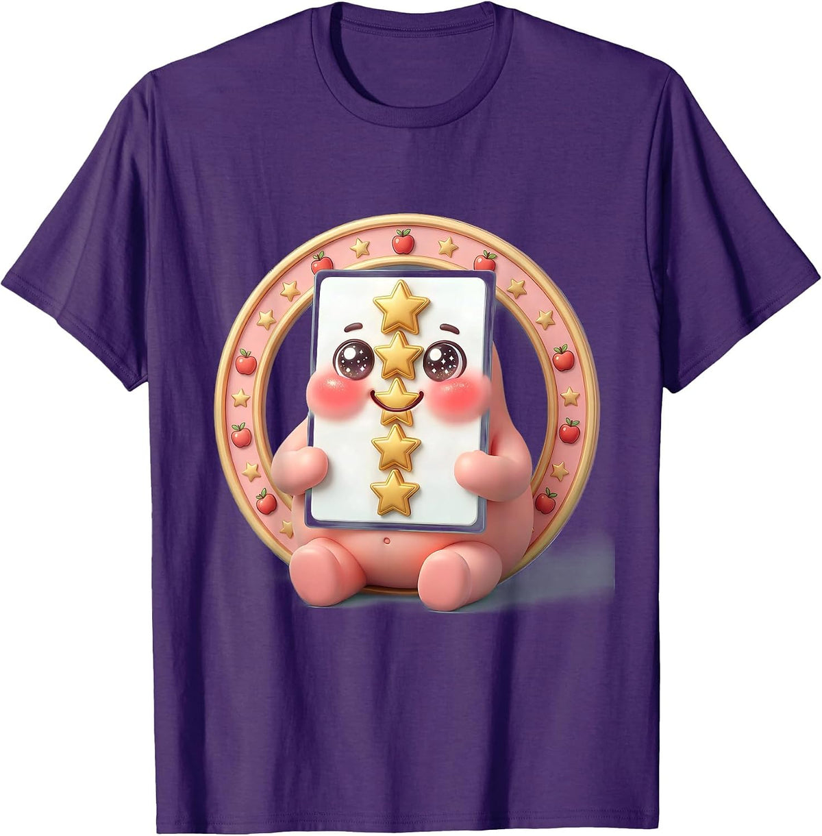 Straight A's Report Card Graphic Teacher Tee T-Shirt - Purple