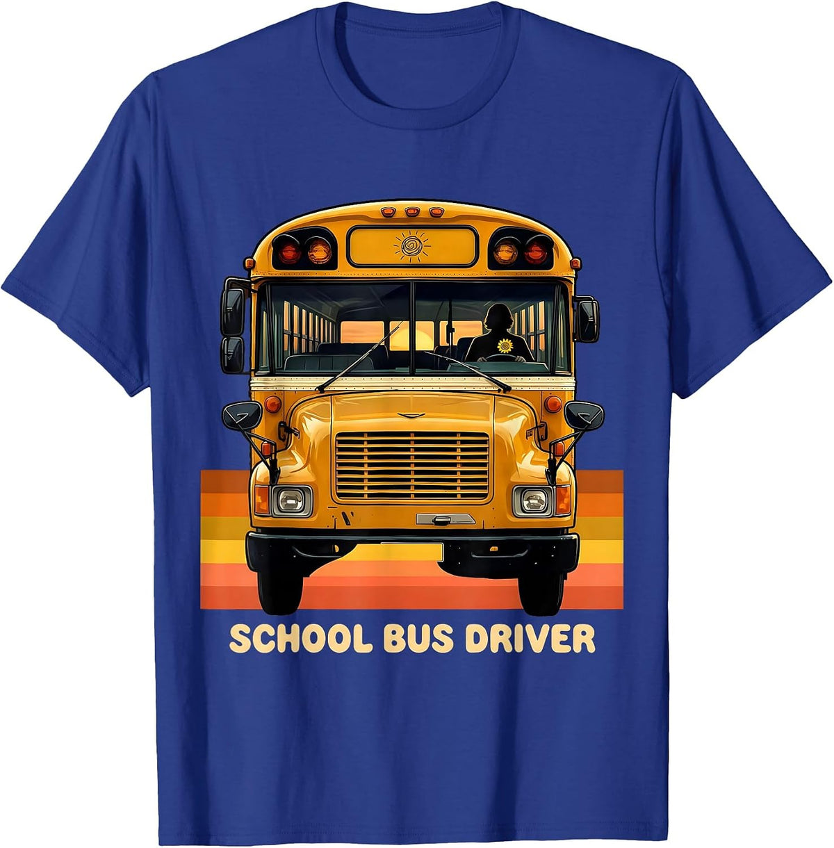 Retro School Bus Driver Funny Bus Driver Gift T-Shirt - Royal Blue