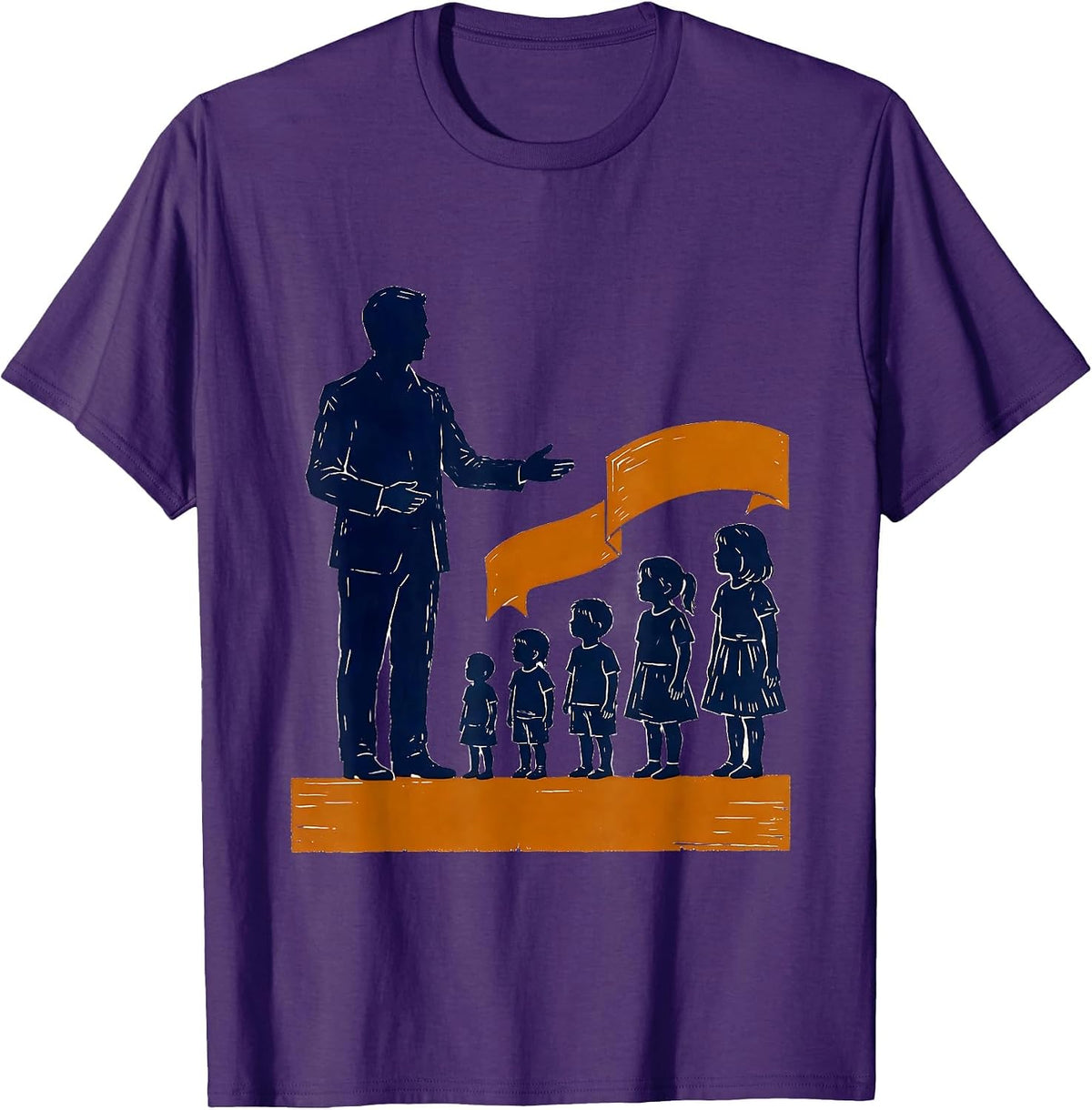 Teacher Silhouette Bilingual Spanish Maestra Pride T-Shirt - Purple