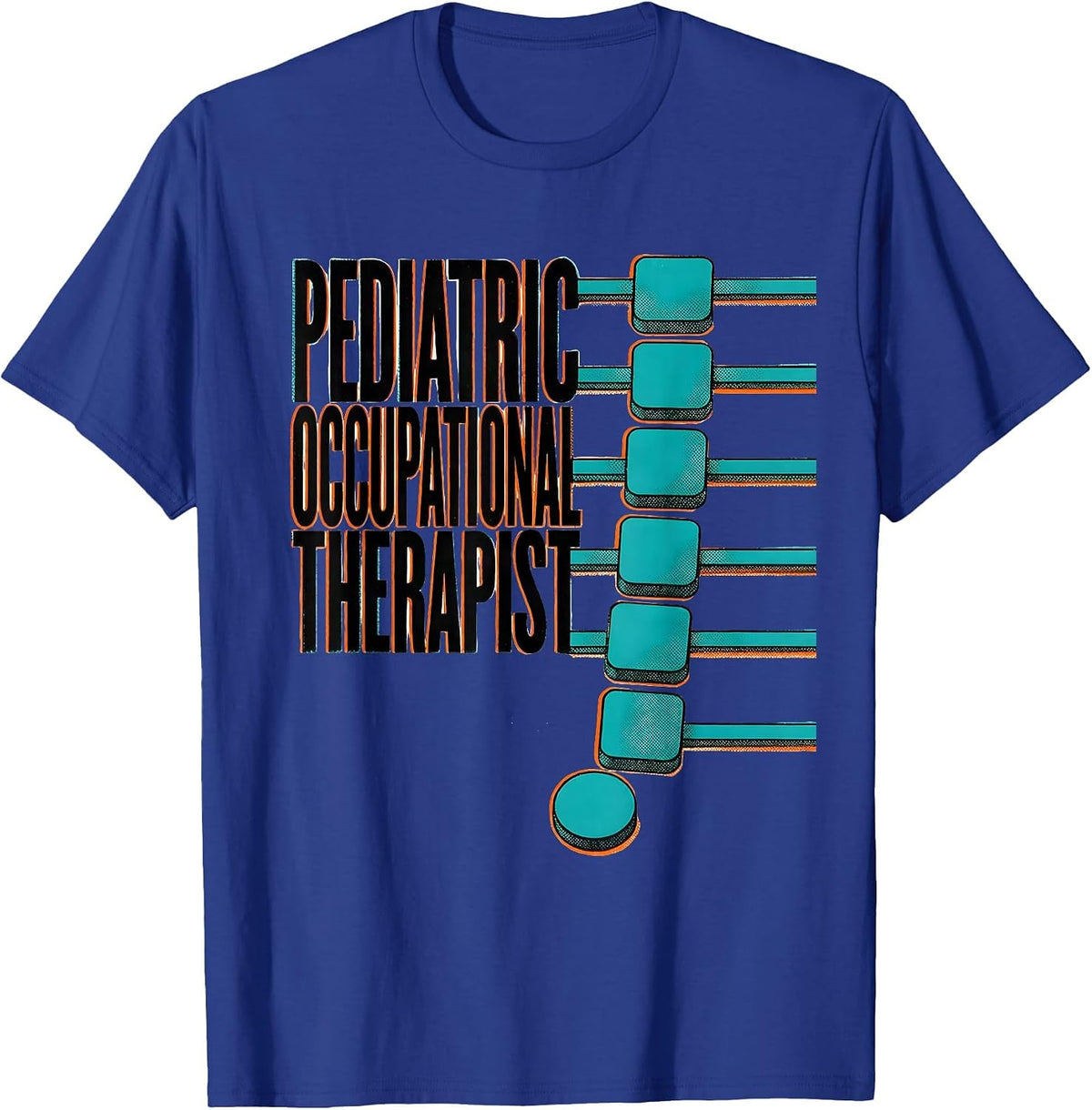 Men's Pediatric Occupational Therapist Risograph OT Pride Casual T-Shirt - Royal Blue