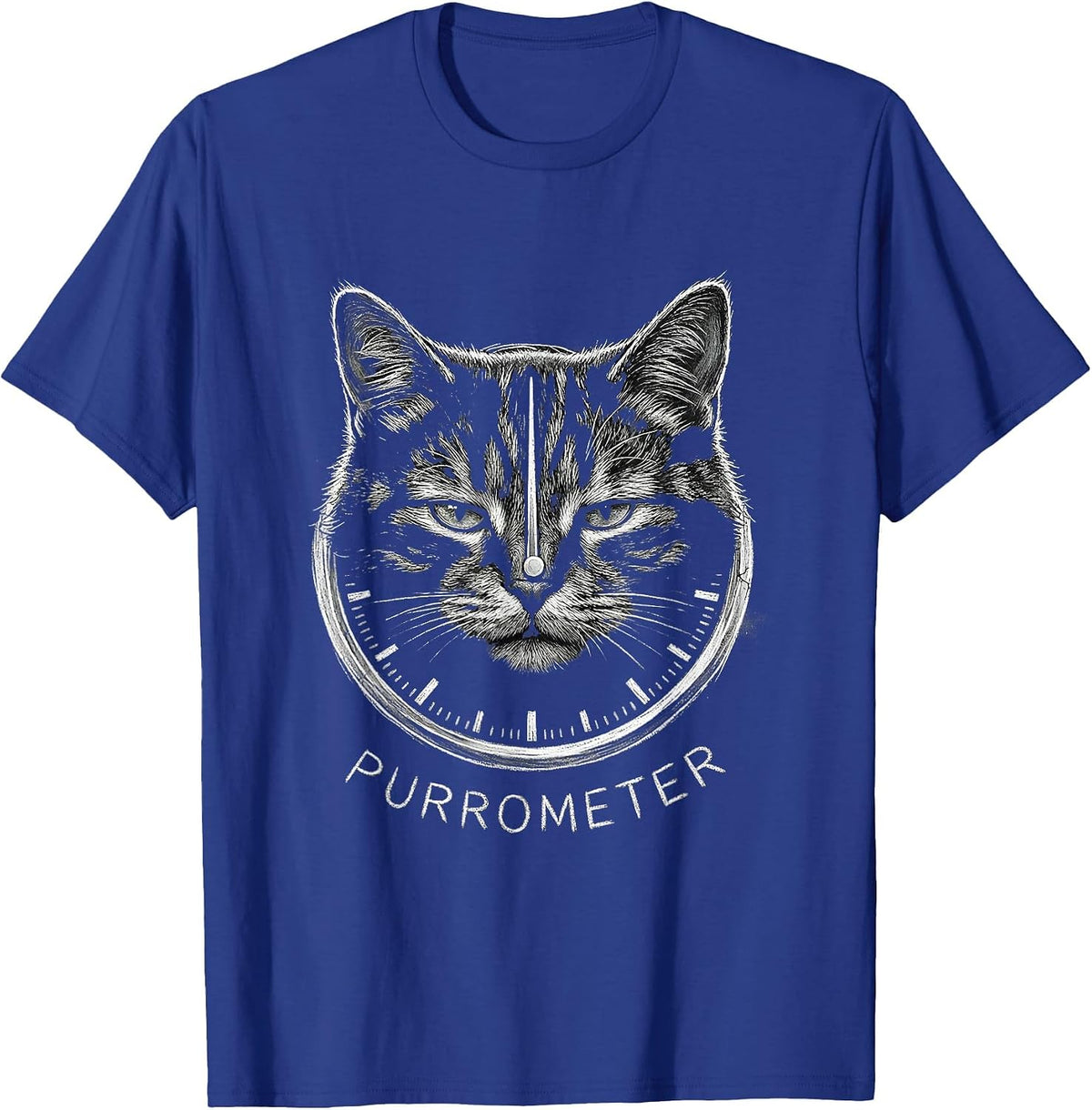Men's Purrometer Funny Cat Math Science Teacher Humor T-Shirt - Royal Blue