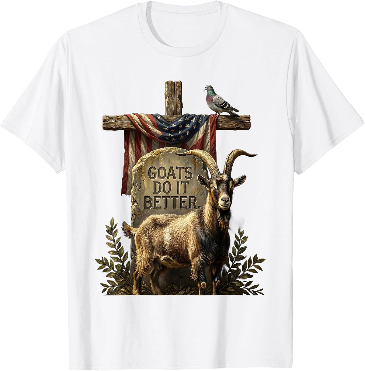 Men's Goats Do It Better Funny Goat Design T-Shirt - White