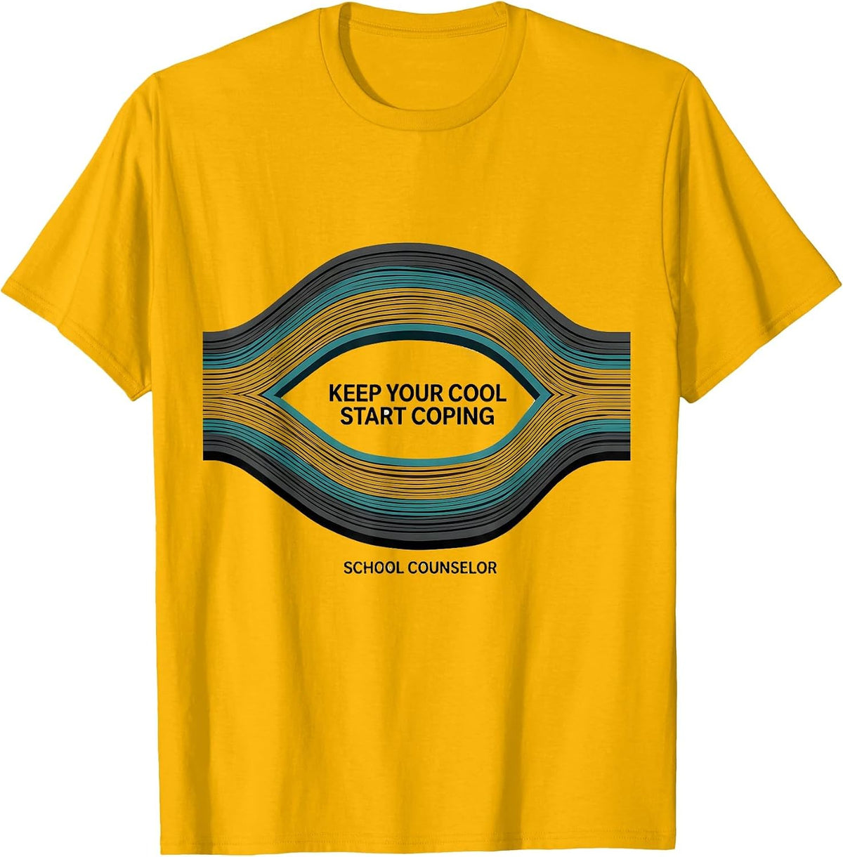 Men's Keep Your Cool Start Coping School Counselor T-Shirt - Golden Yellow