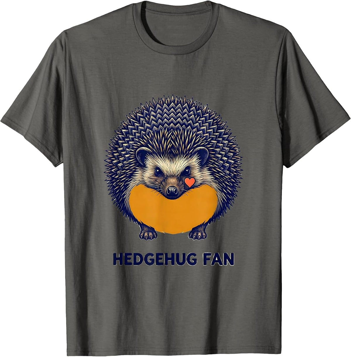 Hedgehug Fan Whimsical Hedgehog Lover Gift for Kids T-Shirt - Asphalt Grey