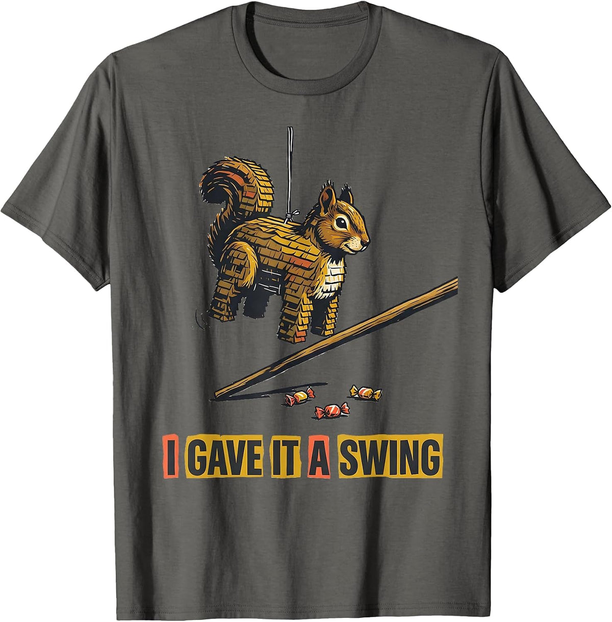 Men's I Gave It A Swing Midcentury Modern Cinco De Mayo Party T-Shirt - Asphalt Grey