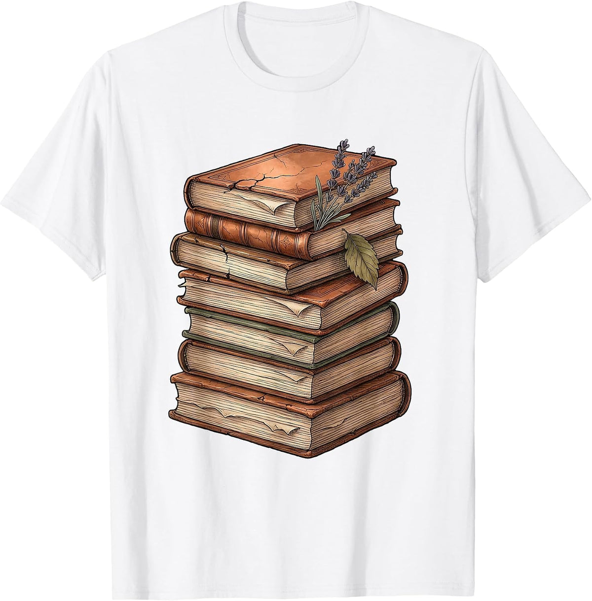 Spanish Teacher Worn Dictionary Stack Illustration T-Shirt - White
