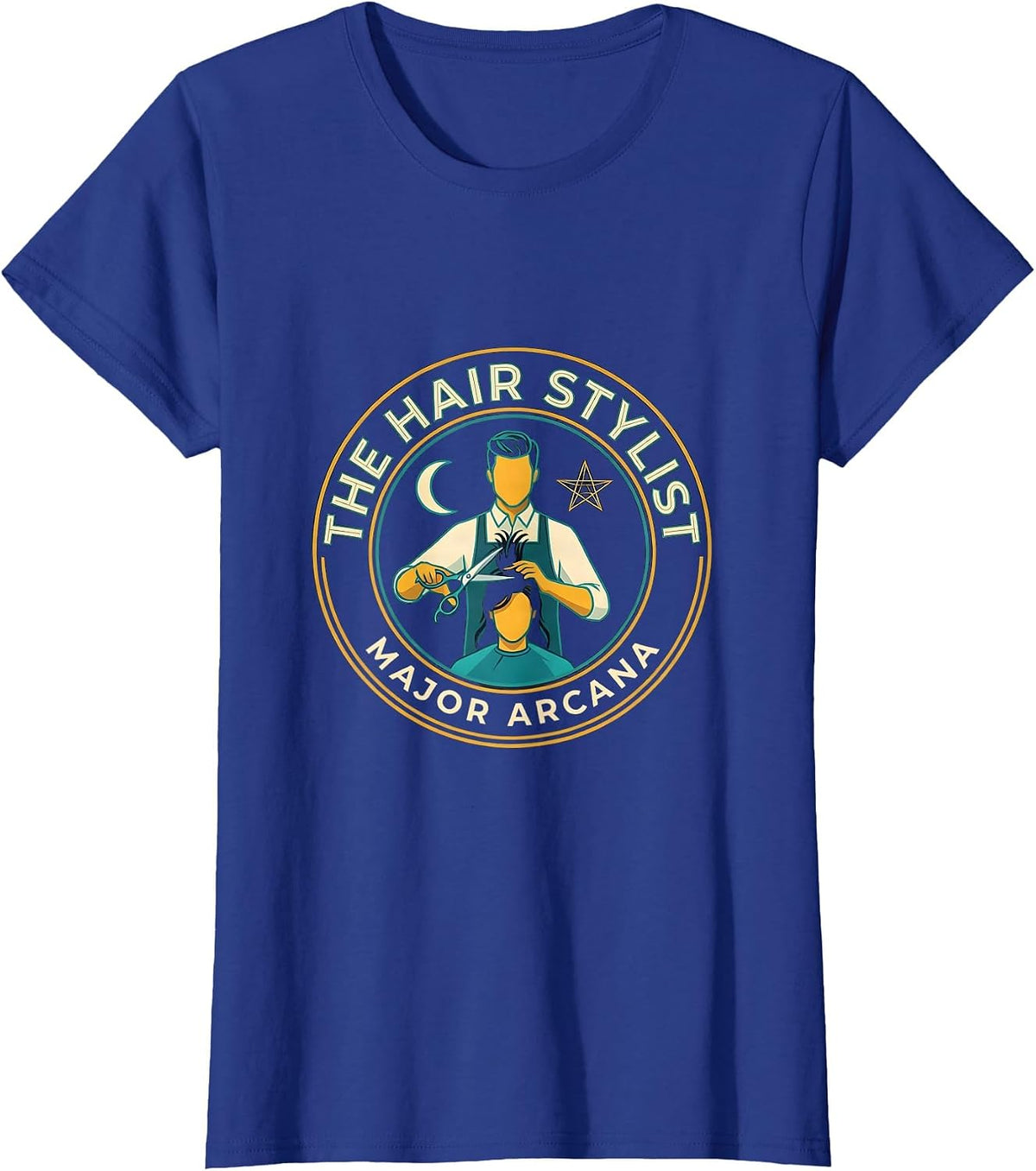 Women's The Hair Stylist, Major Arcana Gothic Tarot Humor Gift T-Shirt - Royal Blue