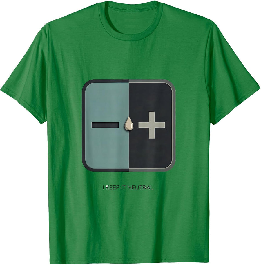 Men's I Keep It Neutral Minimalist Chemistry Humor Science Nerd T-Shirt - Kelly Green