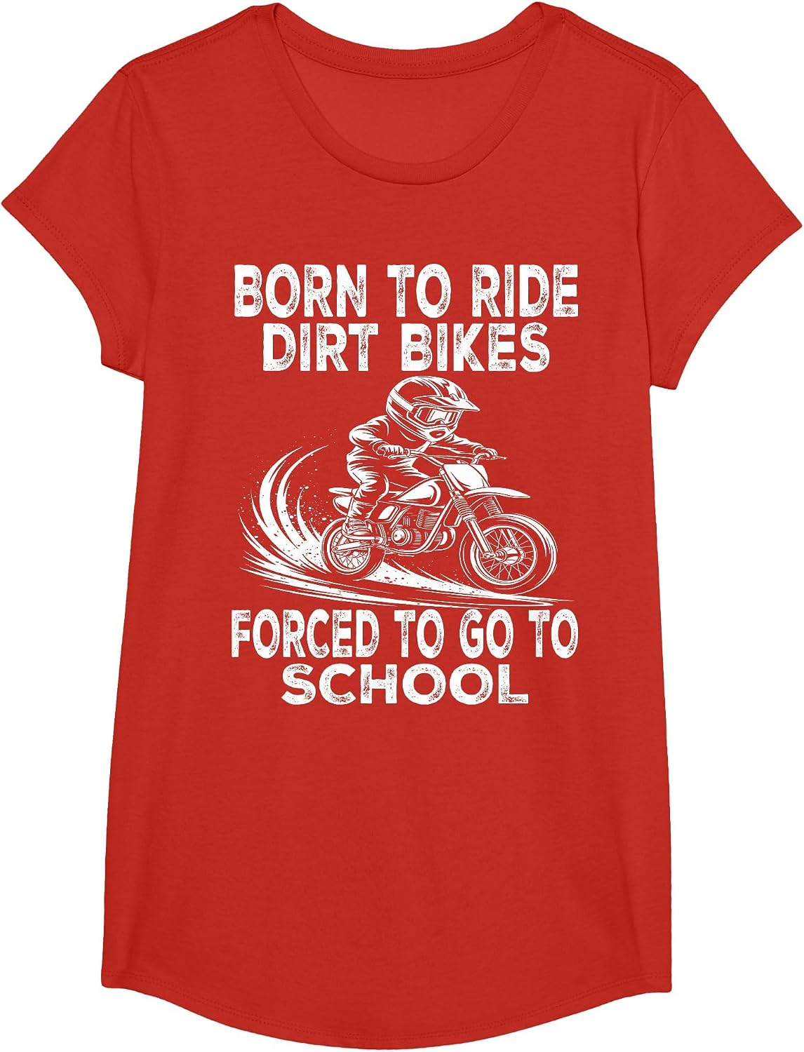 Funny Dirt Bike Art for Boys Girls Motocross Dirt Bike Rider T-Shirt - Girls Red