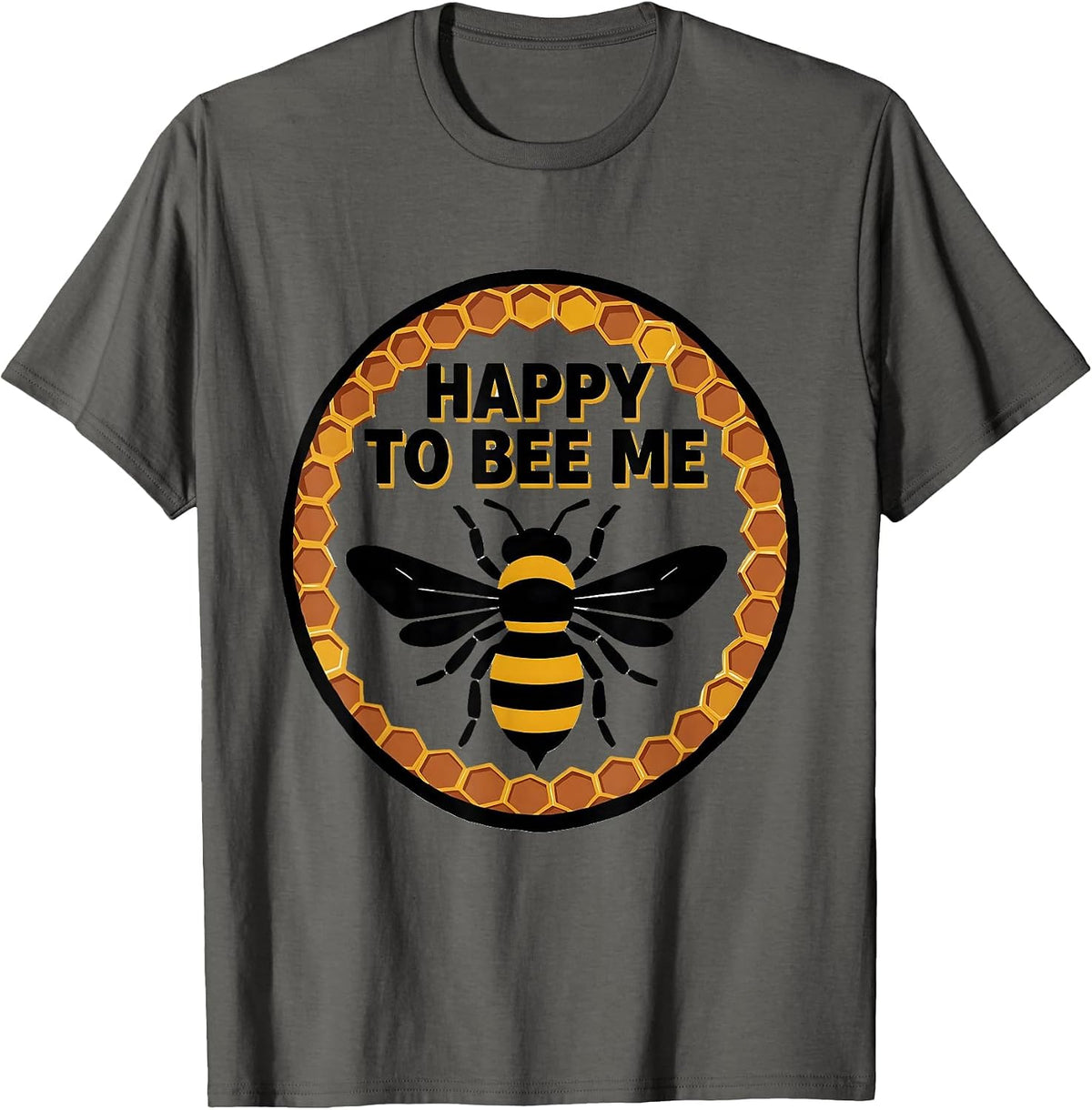 Men's Happy To Bee Me Vintage Beekeeper Humor Bee Costume Novelty T-Shirt - Asphalt Grey