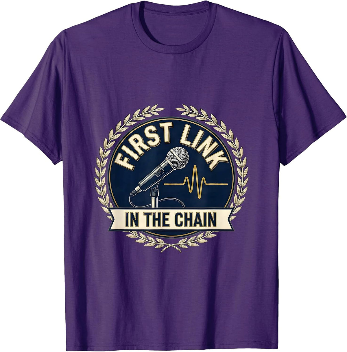 Men's First Link In The Chain 911 Dispatcher First Responder Pride T-Shirt - Purple