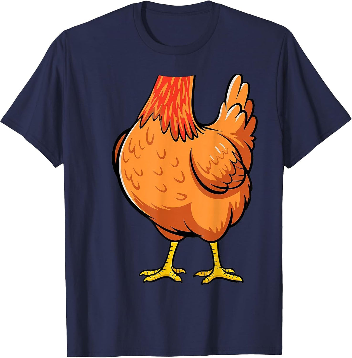 Chicken Shirt Adult Kids Men Women Chicken Hen Body Costume T-Shirt - Navy Blue