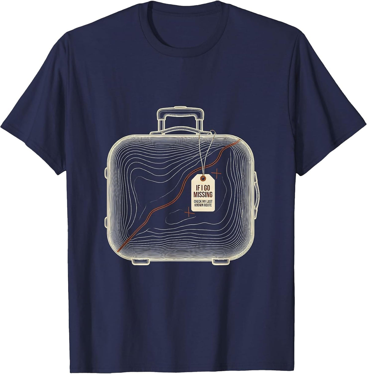 If I Go Missing, Check My Last Known Route True Crime Junkie T-Shirt - Navy Blue