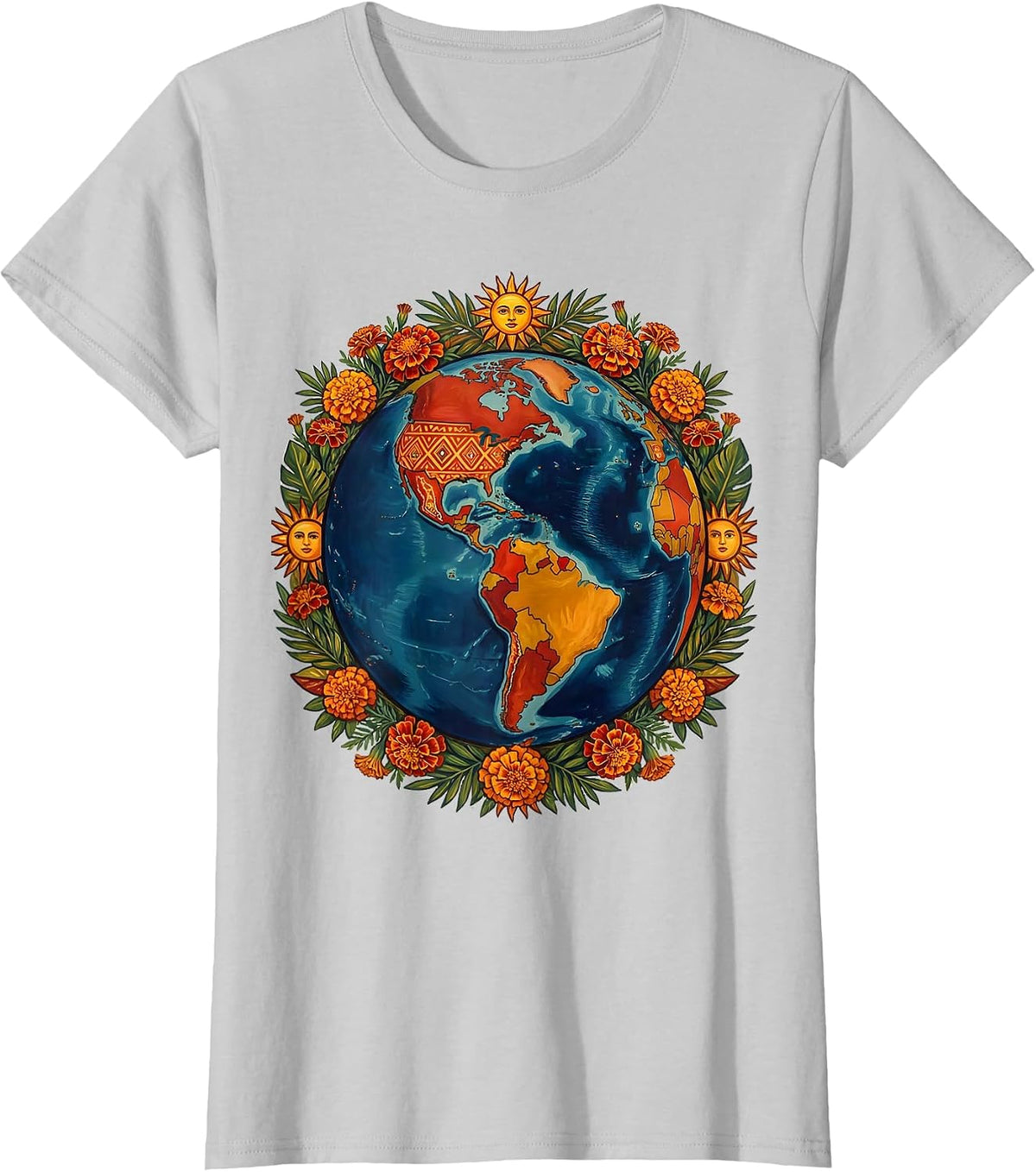 Spanish Teacher Globe Spanish-Speaking World T-Shirt - Silver Grey