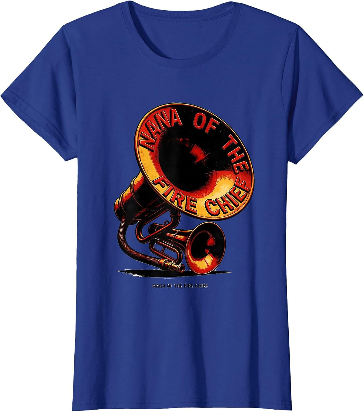 Women's Nana Of The Fire Chief Wholesome Firefighter Birthday Party T-Shirt - Royal Blue