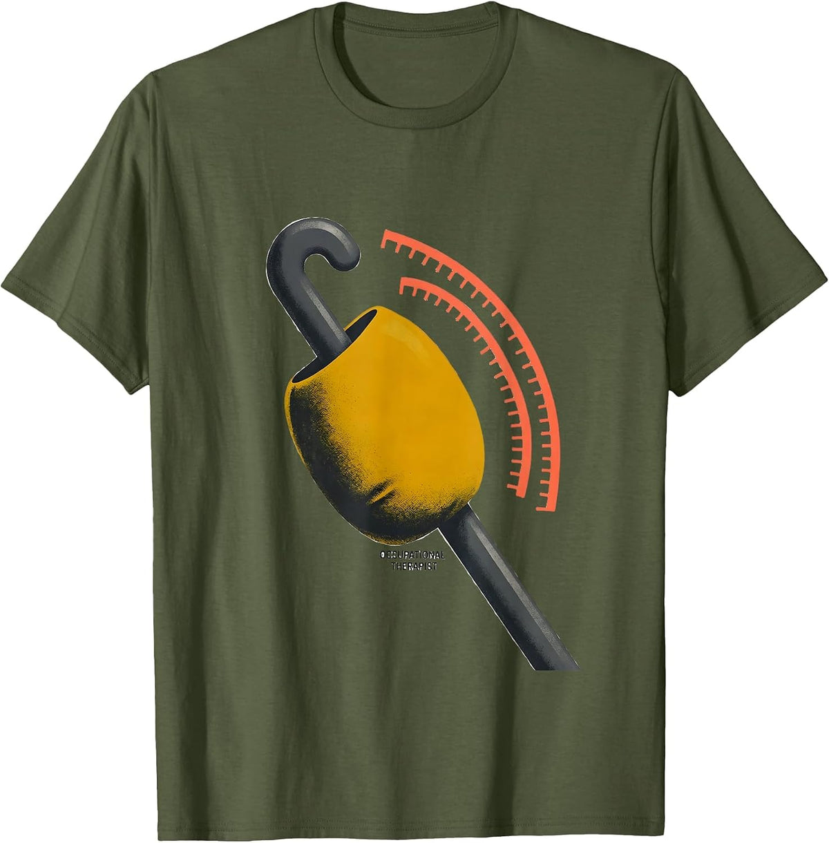 Occupational Therapist Midcentury Modern OT Month Retro T-Shirt - Olive Green