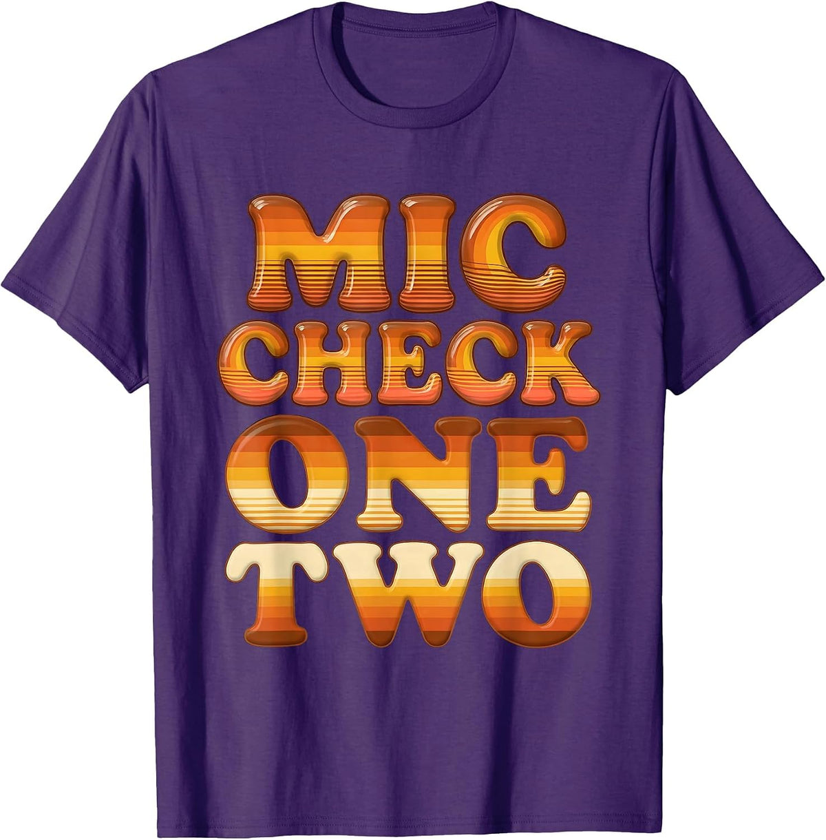 Men's Mic Check One Two Hip Hop Graphic Design T-Shirt - Purple