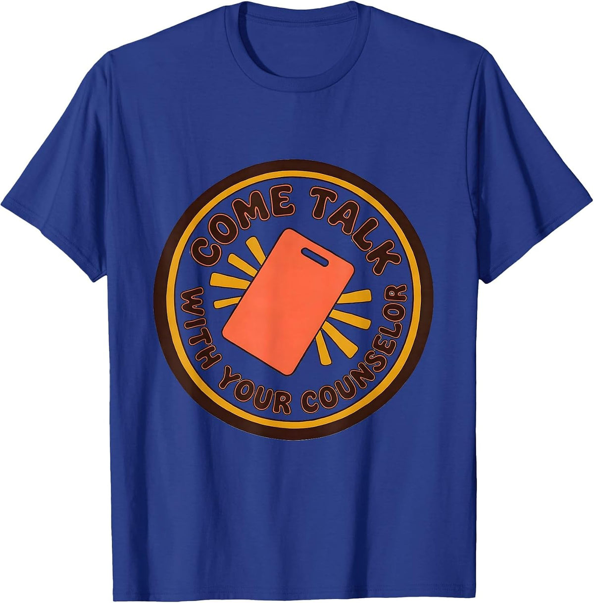 Men's Come Talk With Your Counselor Groovy Retro School Counselor T-Shirt - Royal Blue