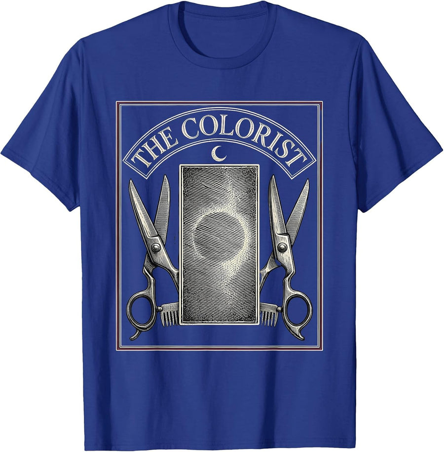 The Colorist Gothic Halloween Tarot Hairstylist Salon T-Shirt - Royal Blue