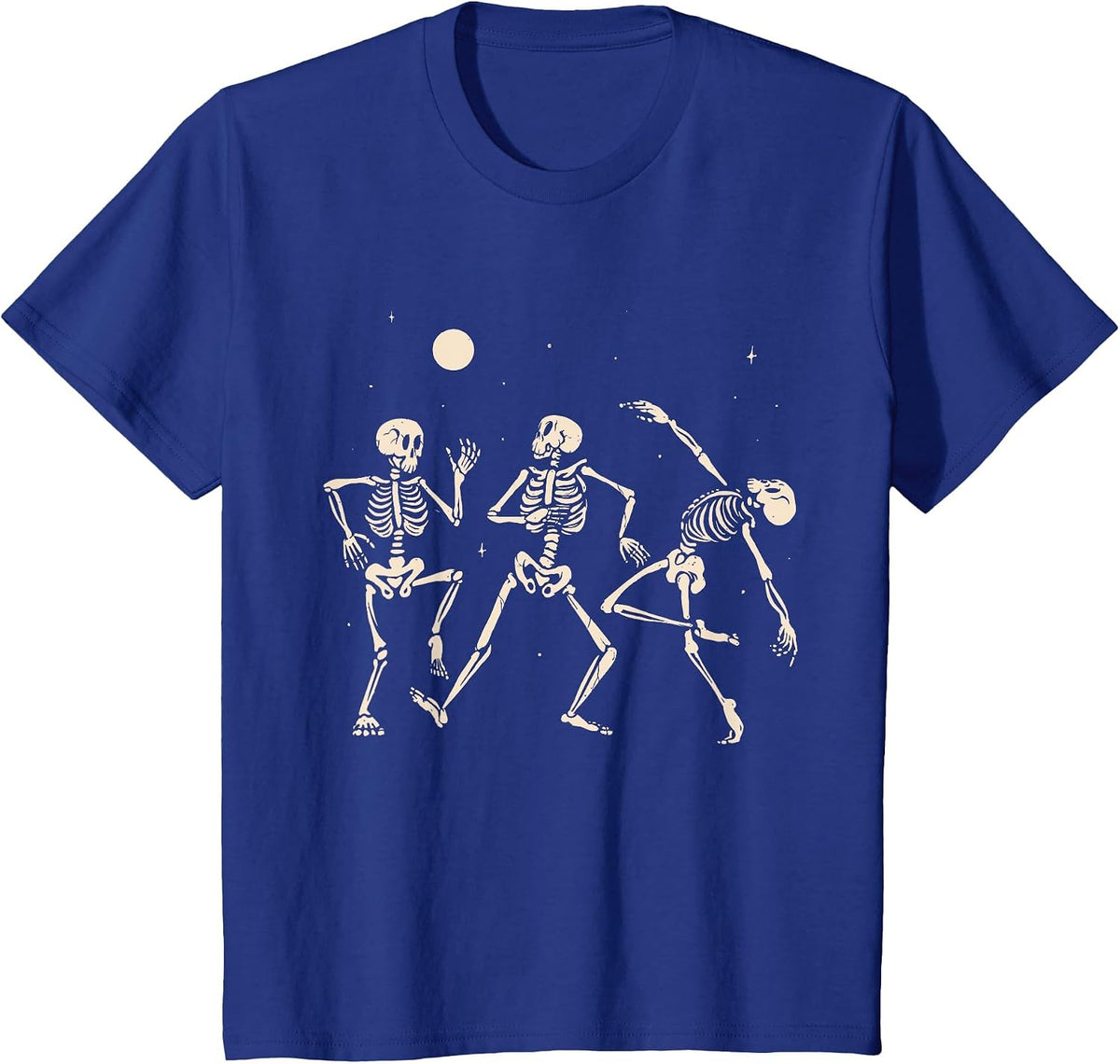 Spooky Dancing Skeletons Halloween Costume Music Adult Kids T-Shirt - Royal Blue