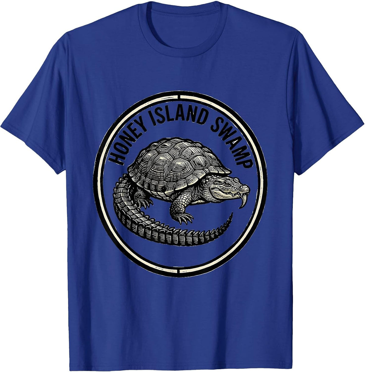 Men's Honey Island Swamp Woodcut Engraving Florida Swamp Pride T-Shirt - Royal Blue