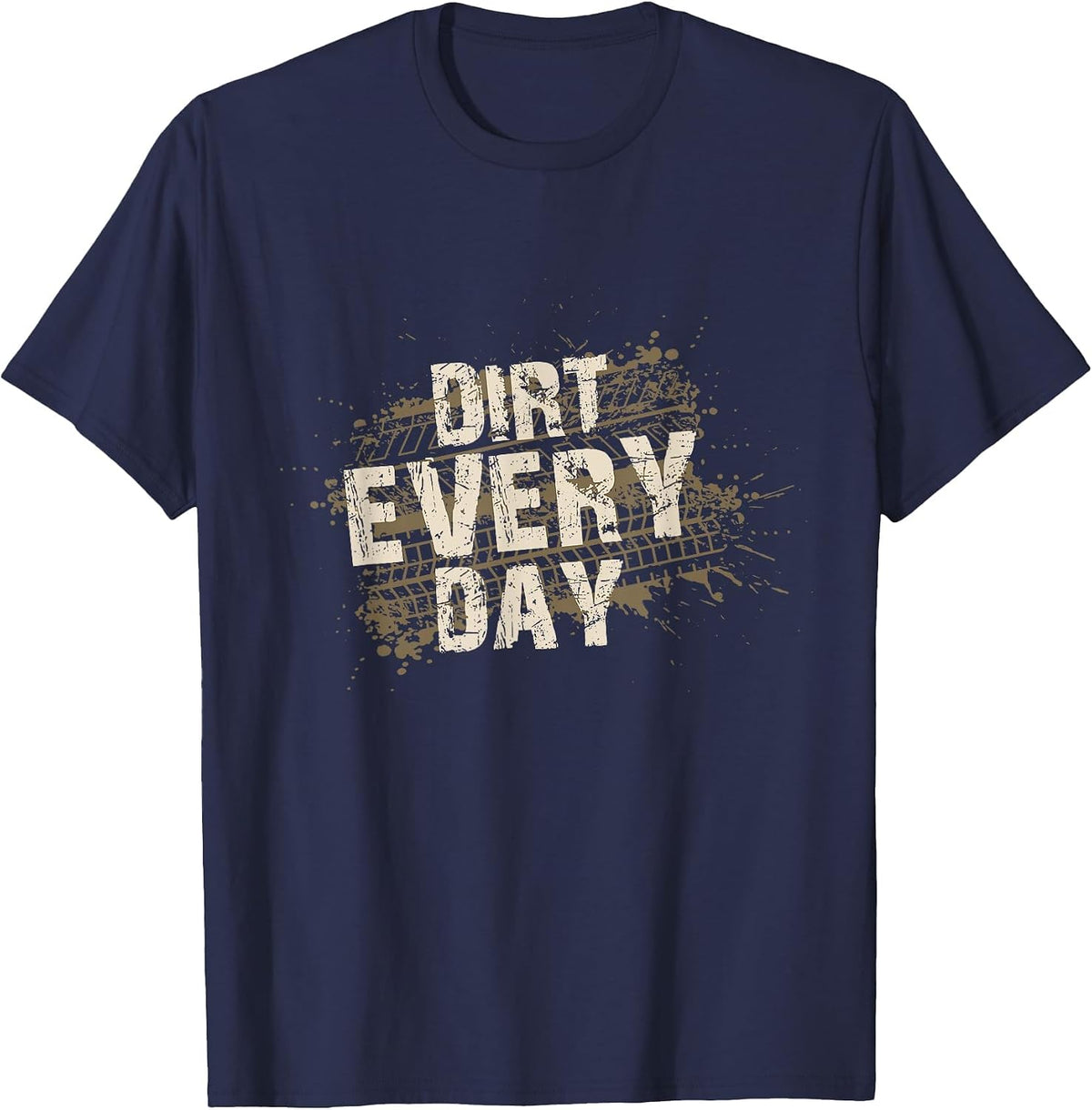 Dirt Every Day - Dirt Track Racing Design T-Shirt - Navy Blue