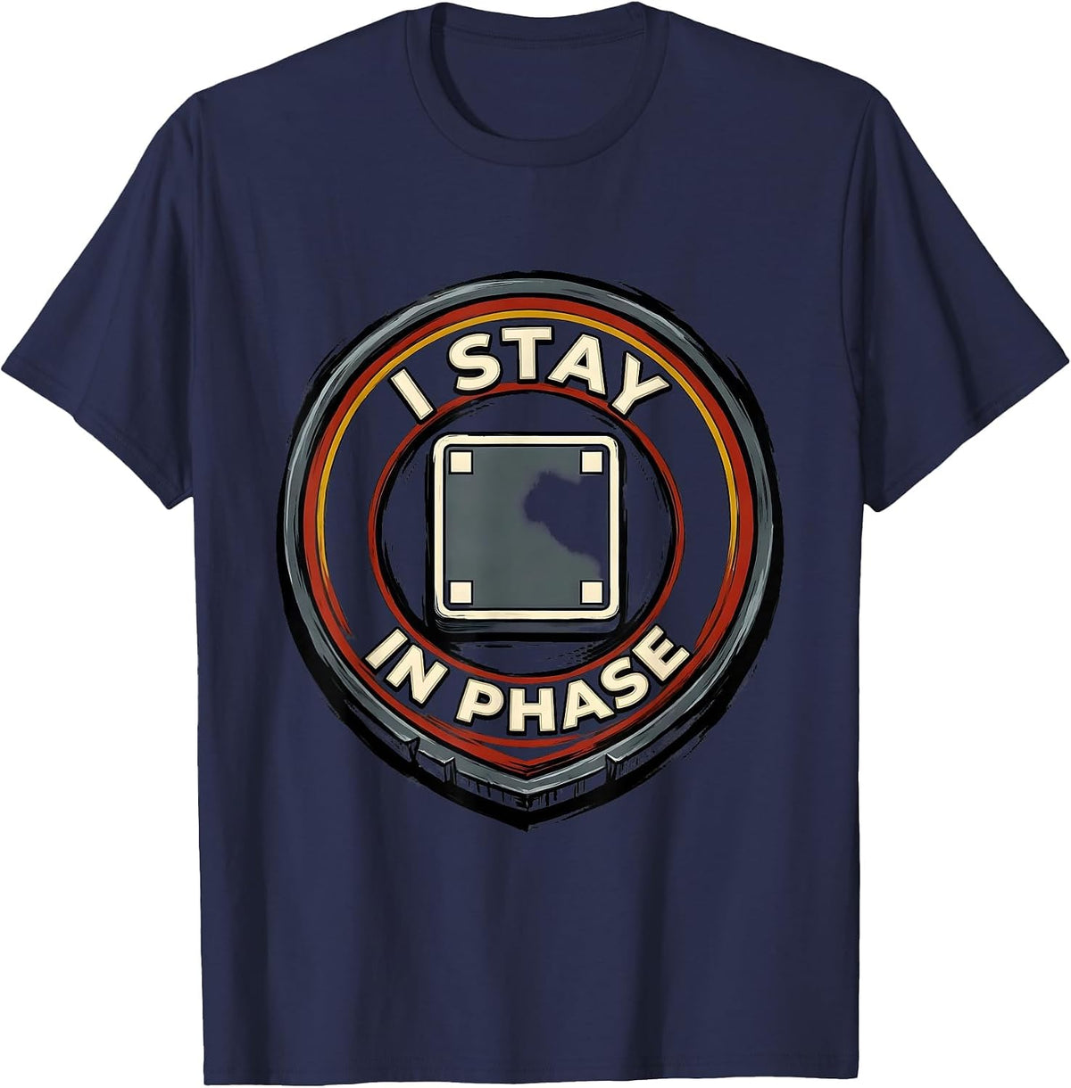 Men's I Stay In Phase Funny Chemistry Science Nerd Humor T-Shirt - Navy Blue