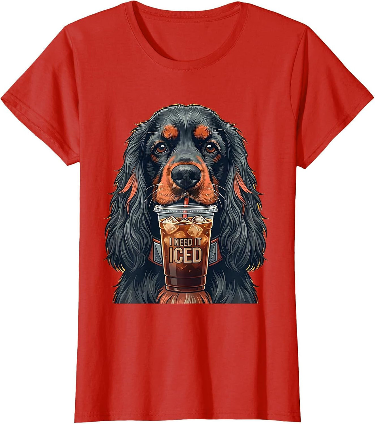 I Need It Iced Funny Cocker Spaniel Dog Meme Humor T-Shirt - Red
