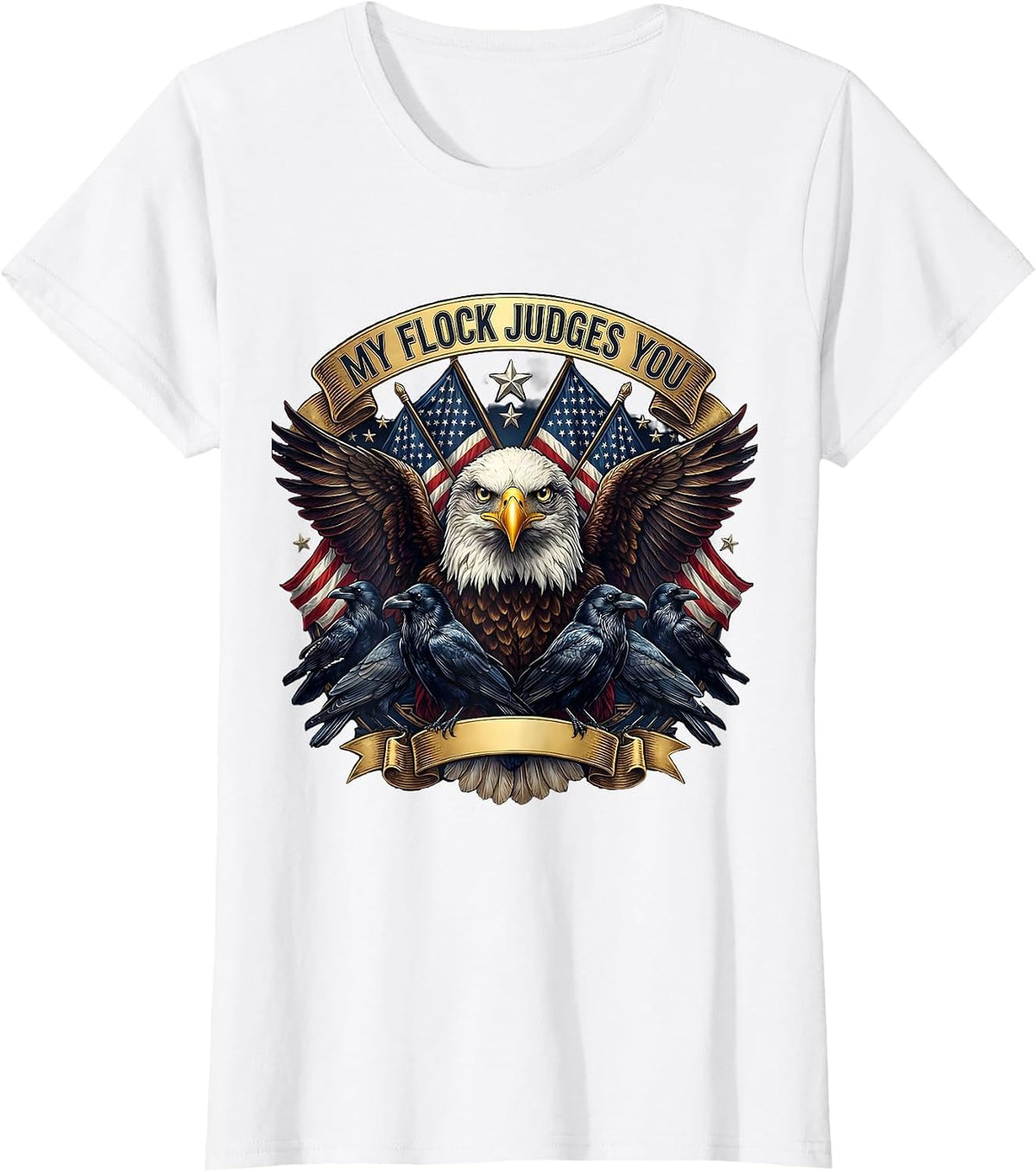 My Flock Judges You Funny Chicken Design T-Shirt - White