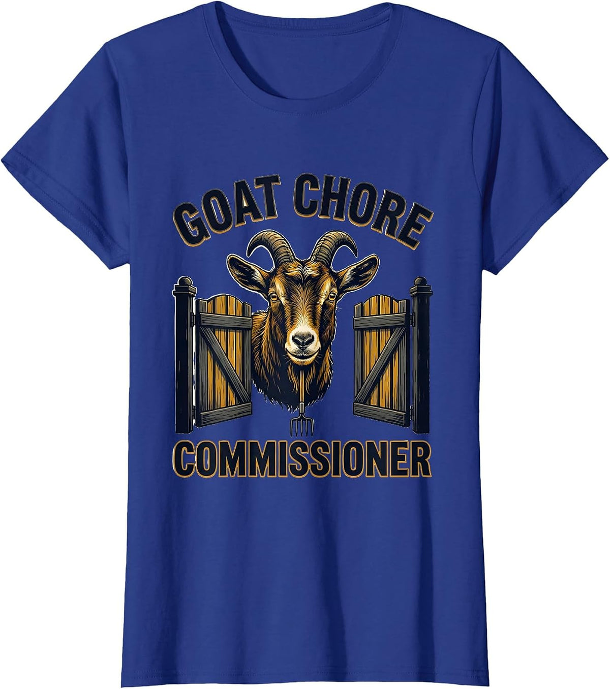 Women's Goat Chore Commissioner Funny Goat Owner Farmer Gift T-Shirt - Royal Blue