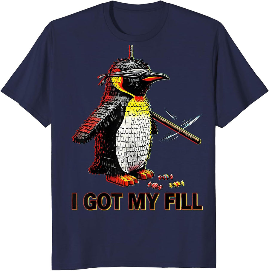 I Got My Fill Pop Art Funny Cinco De Mayo Party Costume T-Shirt - Navy Blue