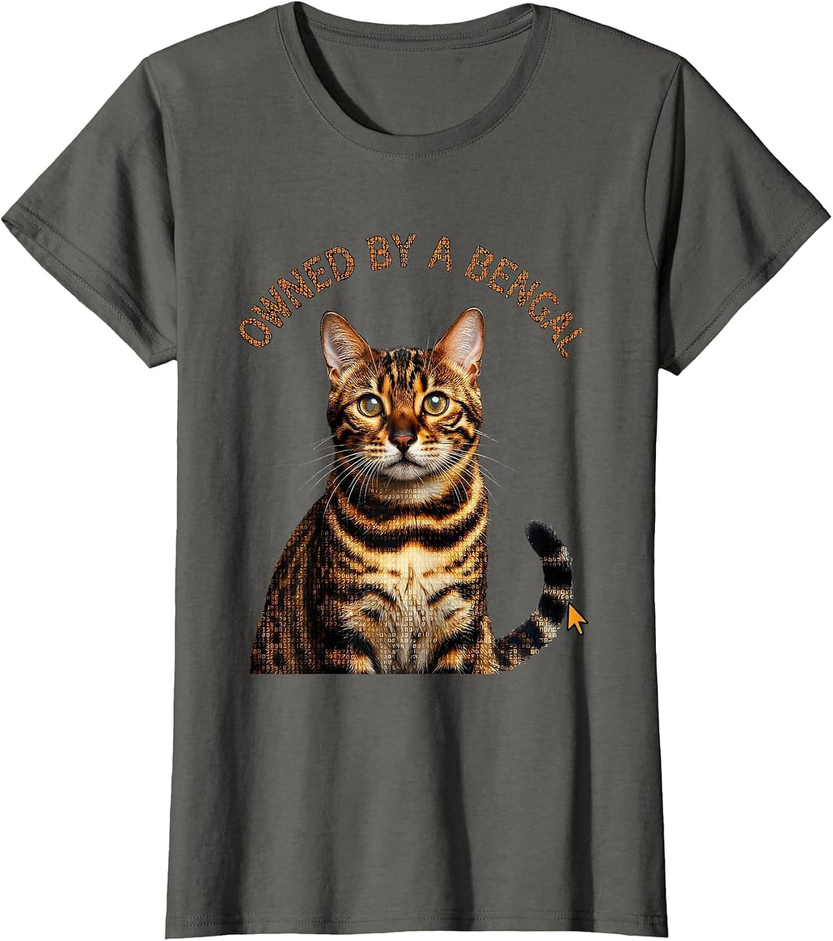 Women's Owned by a Bengal Cat Lover Design T-Shirt - Asphalt Grey