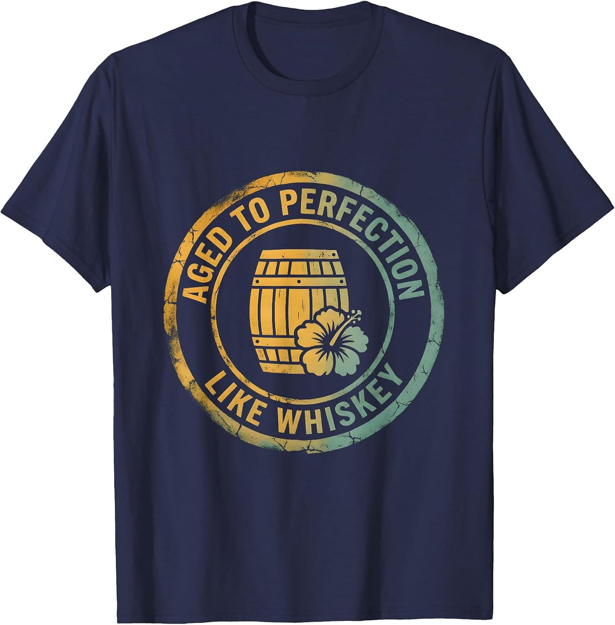 Men's Aged to Perfection Like Whiskey Lover Design T-Shirt - Navy Blue