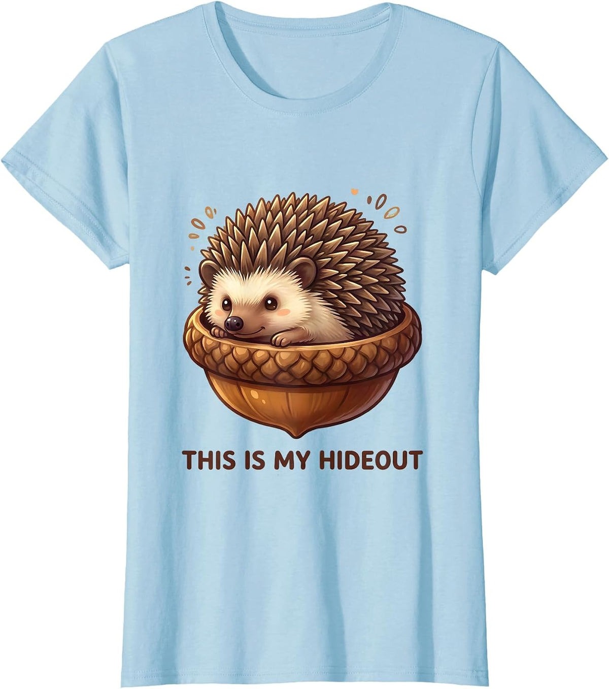 Women's This Is My Hideout Cute Kawaii Hedgehog Lover Gift T-Shirt - Baby Blue