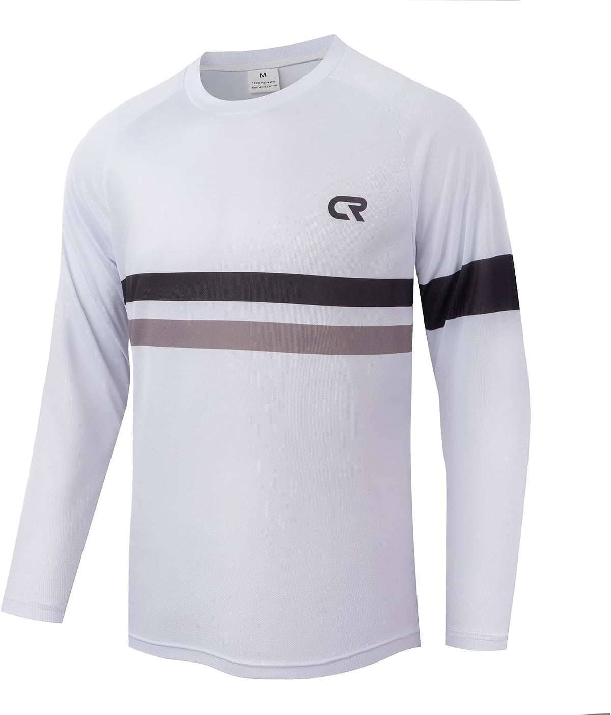 CR Men's Mountain Bike Jersey Shirt Long Sleeve MTB Cycling Jersey BMX Downhill Motocross Cyclocross T-Shirt - White