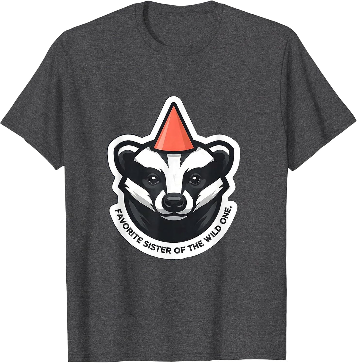 Favorite Sister Of The Wild One Whimsical Safari Party T-Shirt - Dark Heather Grey